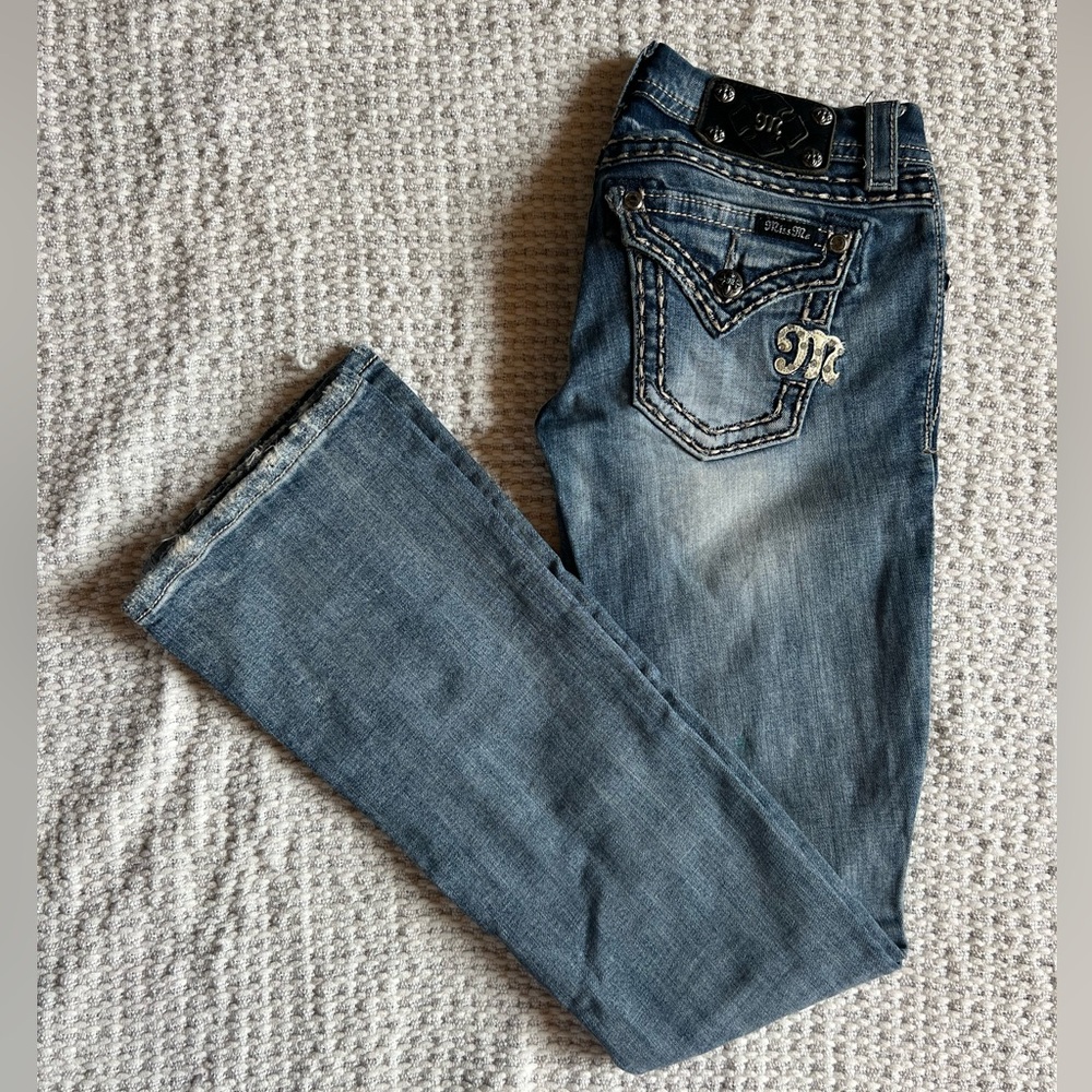 Miss Me Women's Boot Cut Jeans - Medium Wash Blue